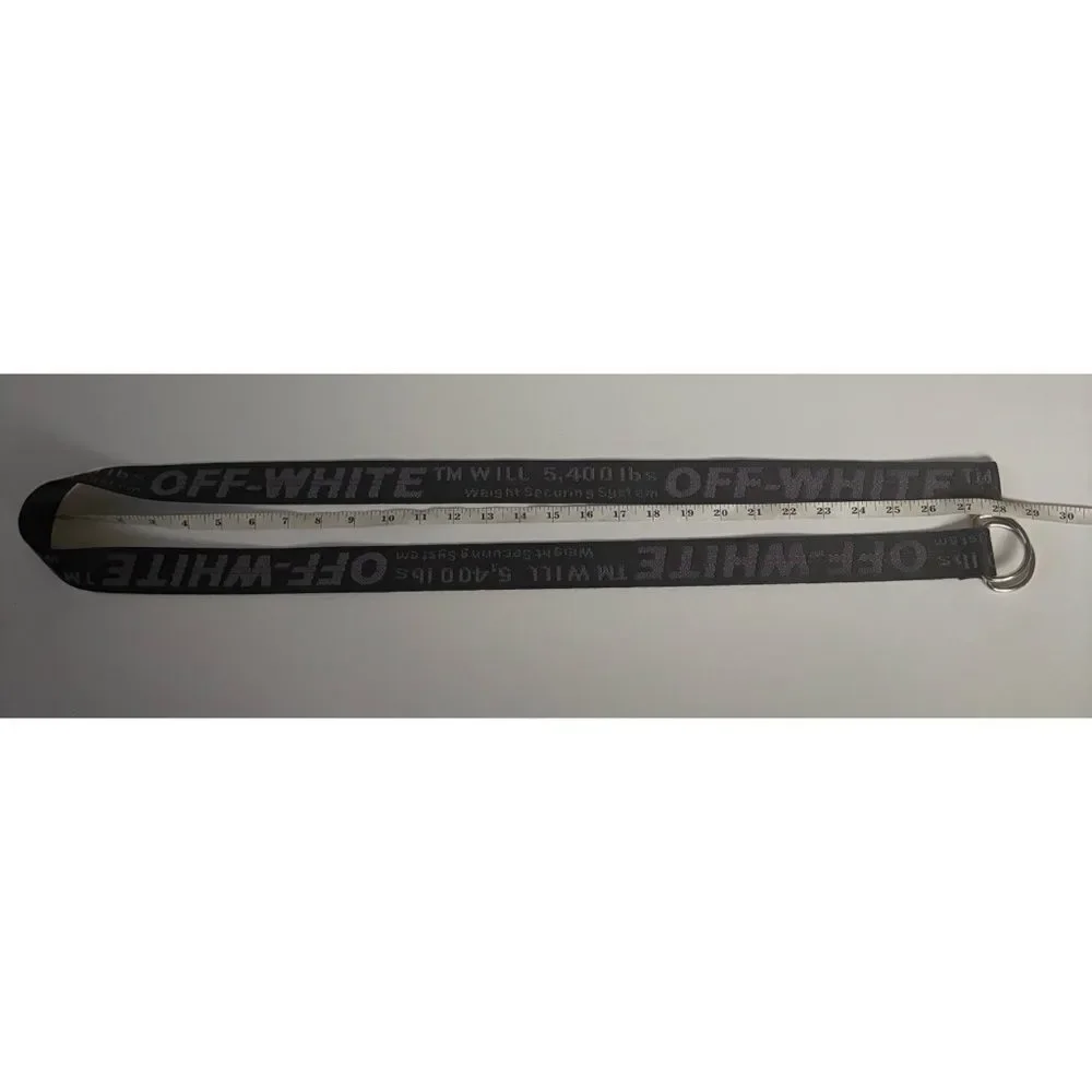 Unisex One Size Off-White D-ring Industrial Nylon Belt 58” In Black/Grey/Red